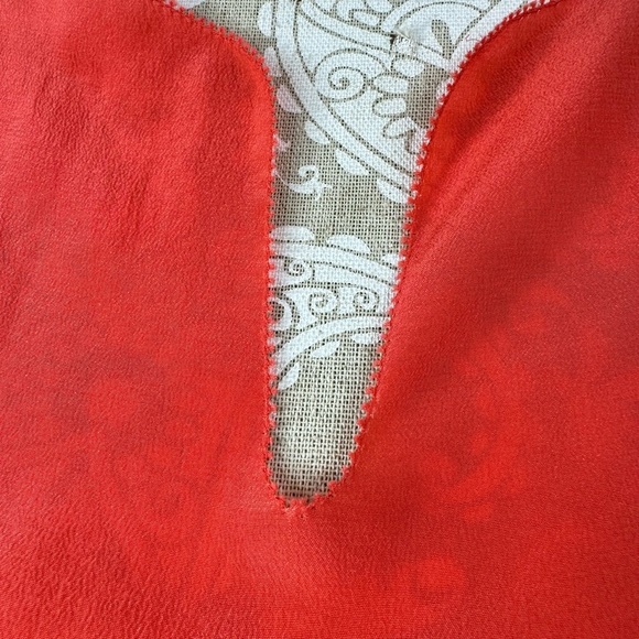 Eileen Fisher XS Petite PP 100% Silk Tunic Top Two Toned Orange Lightweight - Picture 3 of 8